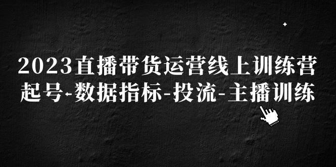 (122期）2023直播带货运营线上训练营，起号-数据指标-投流-主播训练-课神