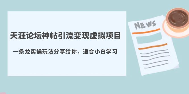 (784期）天涯论坛神帖引流变现虚拟项目，一条龙实操玩法分享给你（教程+资源）-北少网创