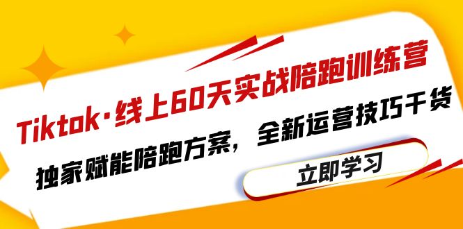 (1333期）Tiktok·线上60天实战陪跑训练营，独家赋能陪跑方案，全新运营技巧干货-北少网创