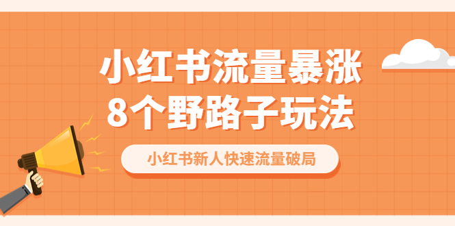 (1476期）小红书流量-暴涨8个野路子玩法：小红书新人快速流量破局（8节课）-课神