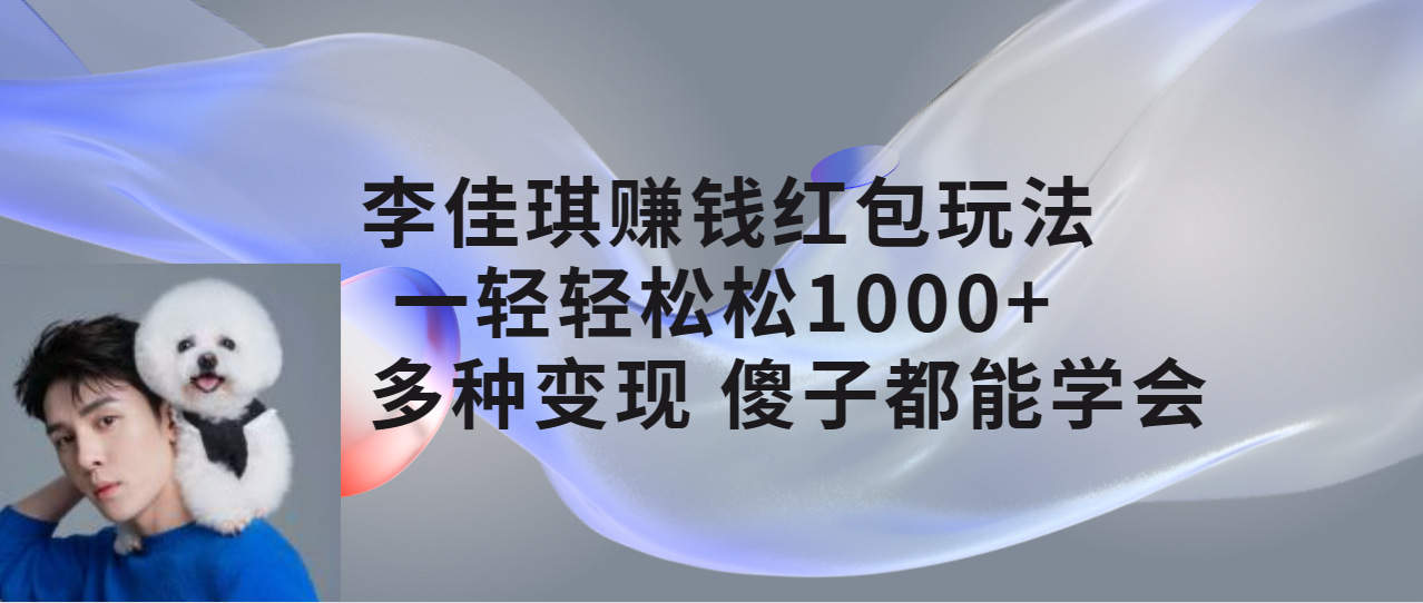 (2383期）李佳琪赚钱红包玩法，一天轻轻松松1000+，多种变现，傻子都能学会-北少网创