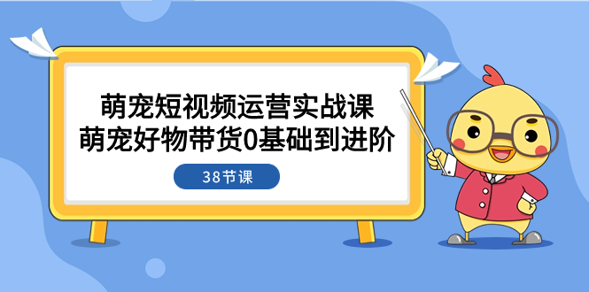 (2915期）萌宠·短视频运营实战课：萌宠好物带货0基础到进阶（38节课）-课神