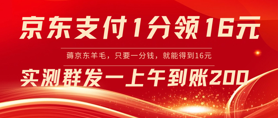 (3678期）京东支付1分得16元实操到账200-北少网创