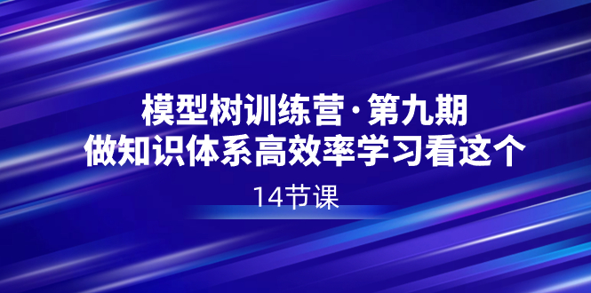 (3725期）模型树特训营·第九期，做知识体系高效率学习看这个（14节课）-课神