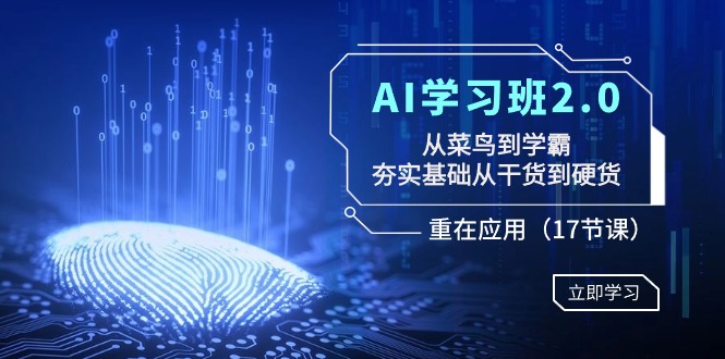 (3964期）AI学习班2.0：从菜鸟到学霸，夯实基础从干货到硬货，重在应用（17节课）-北少网创