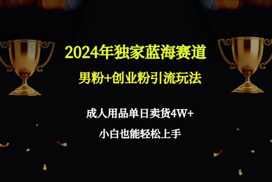 (4112期）2024年独家蓝海赛道男粉+创业粉引流玩法，成人用品单日卖货4W+保姆教程-课神