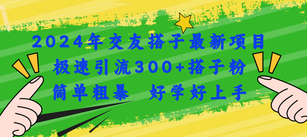 (11259期）2024年交友搭子最新项目，极速引流300+搭子粉，简单粗暴，好学好上手-北少网创