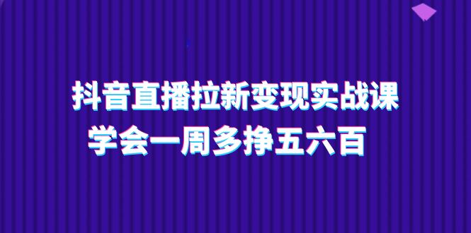 (11254期）抖音直播拉新变现实操课，学会一周多挣五六百（15节课）-北少网创